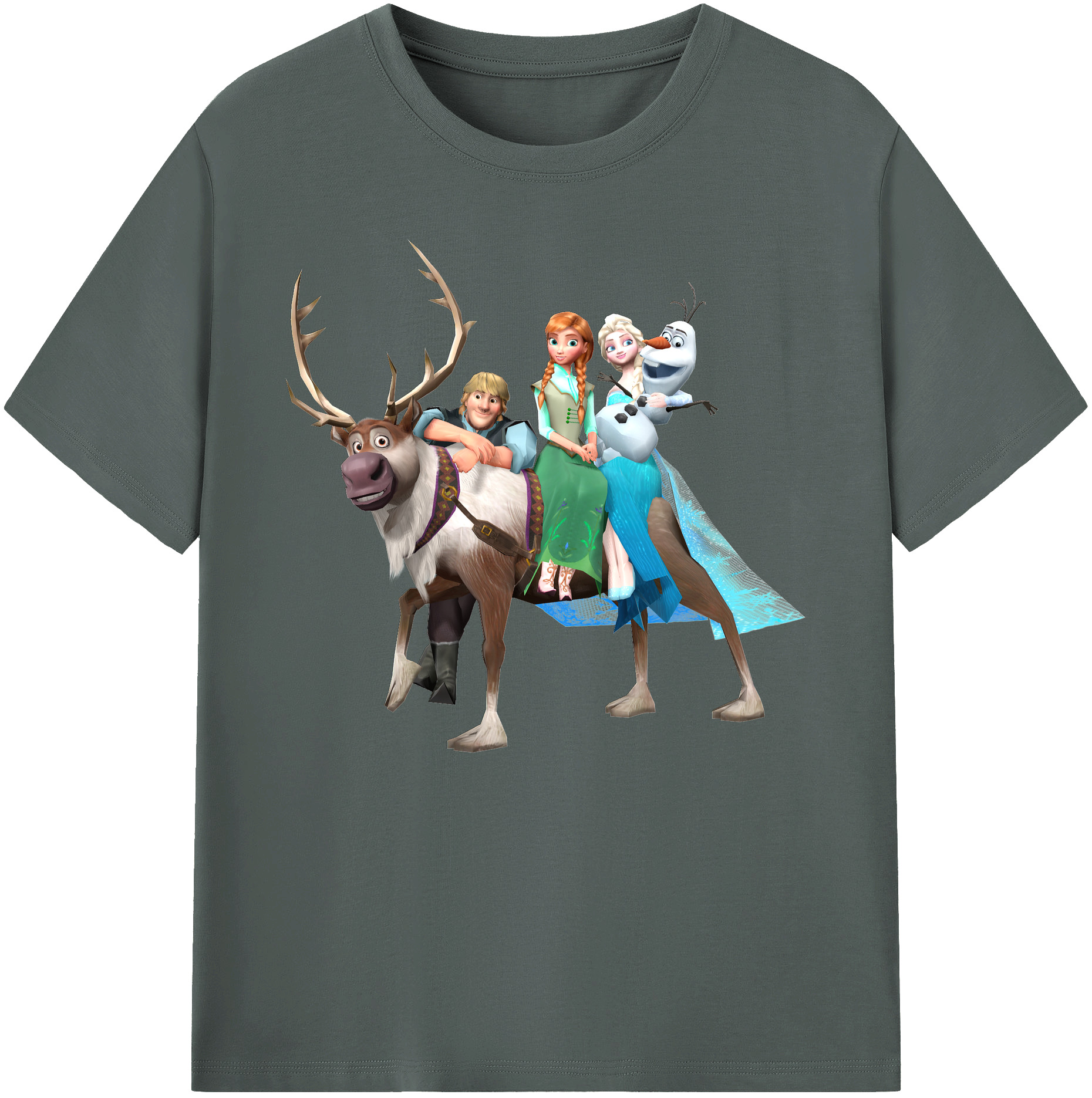 （画像用） アナと雪の女王 アンナ エルサ Frozen Anna Elsa 綿100％ メンズ半袖Tシャツ｜肌触りやわらか＆通気性